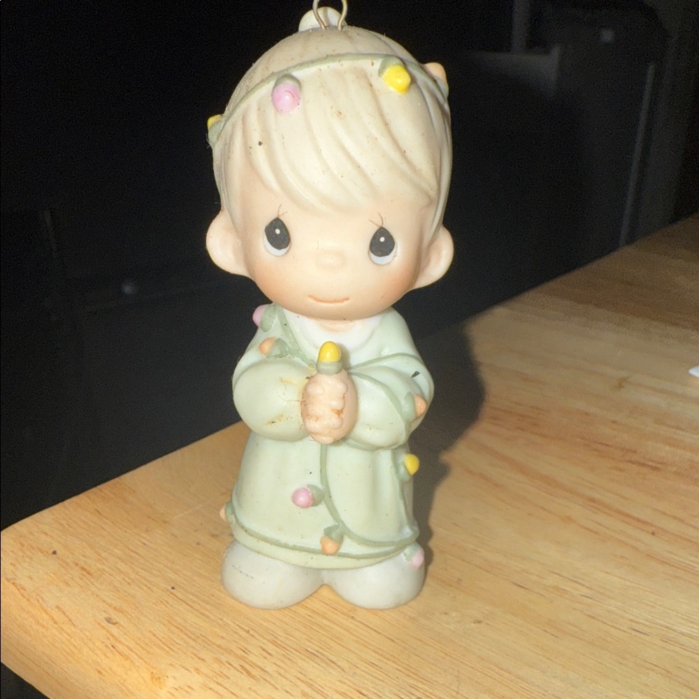 Precious Moments Tree Ornament Figurine with Colorful Lights